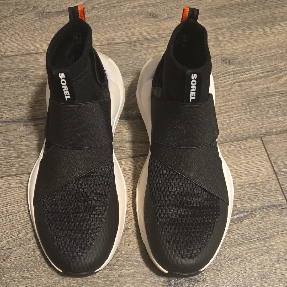 Sorel Black and White Slip-On Sneakers